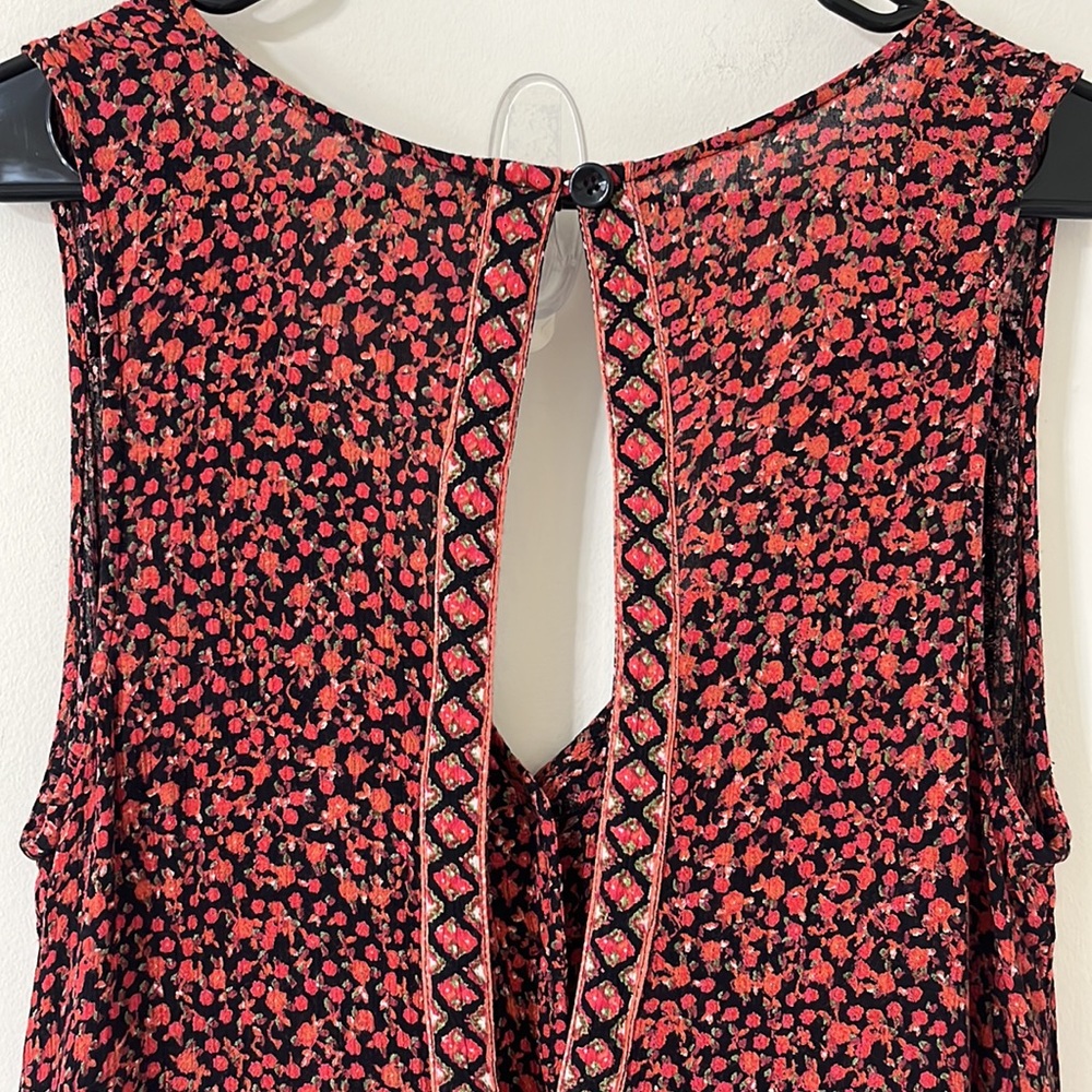 Free People Boho Floral Culotte Wide Leg Cropped Jumpsuit Size Medium - Picture 12 of 13